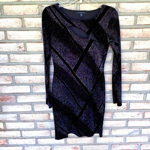 Black with silver sparkle party dress